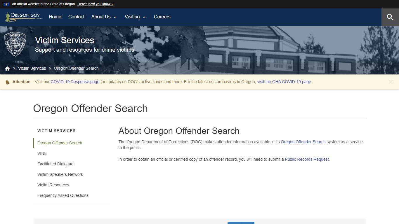 Oregon Offender Search - Oregon.gov : State of Oregon